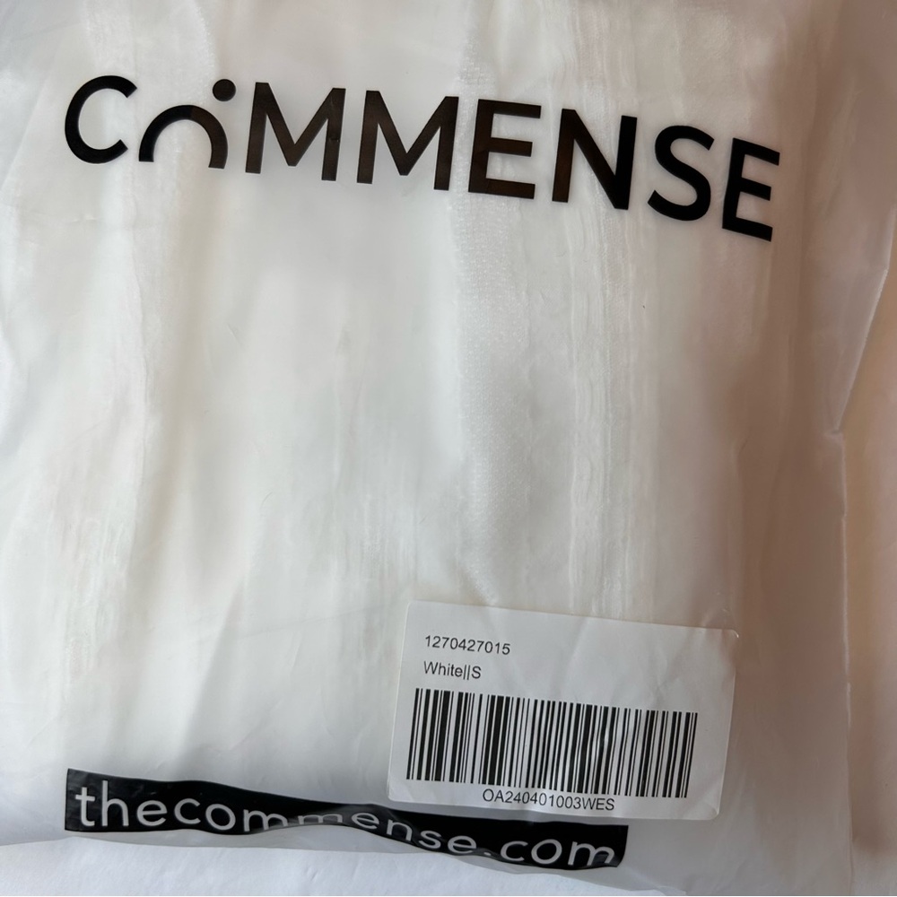Commense NWT Semi-Sheer Solid Square Neckline Short Dress Cotton Blend Size S - Picture 3 of 17